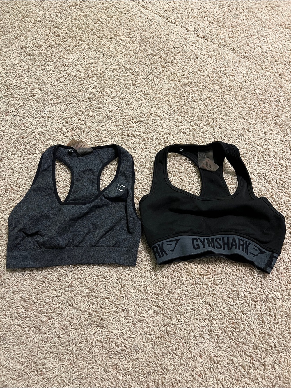 Gymshark Black & Charcoal Gray Sports Bra Duo